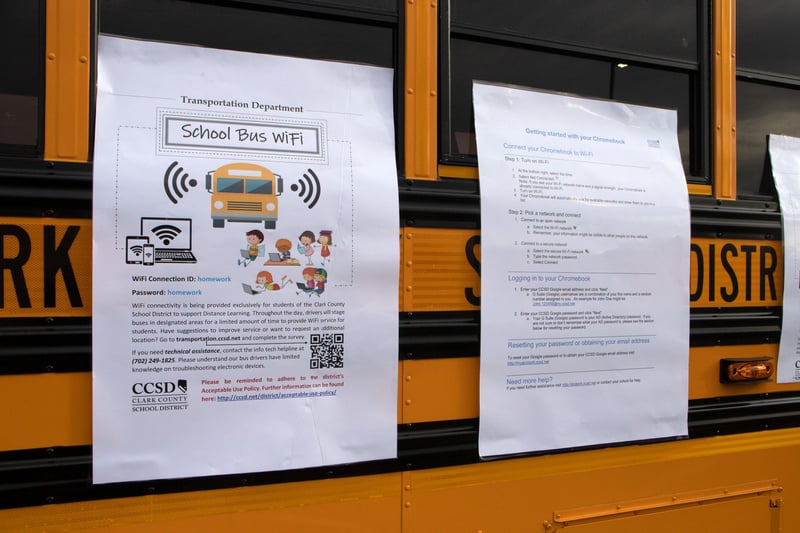 One of many CCSD school buses equipped with wifi