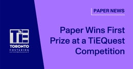 Paper Wins Prestigious TiEQuest Business Venture Competition